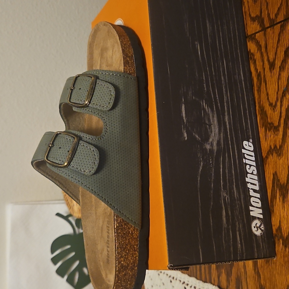 Northside Womens Sise 10 Olive Green Strap Cork Sandals - Picture 2 of 7